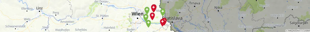 Kartenansicht für Apotheken-Notdienste in der Nähe von Lassee (Gänserndorf, Niederösterreich)